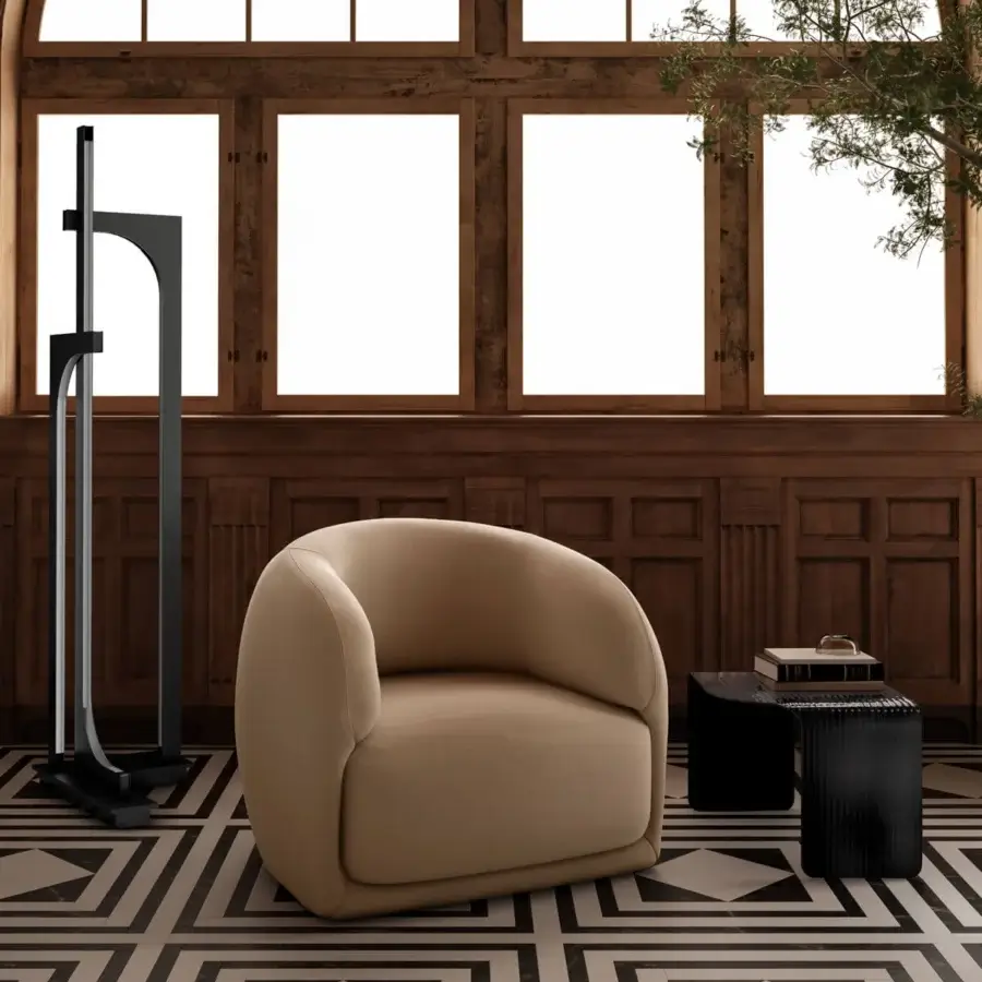 Distinguished Arketipo Blackjoy coffee table crafted in dark glass with a distinctive striped matte finish