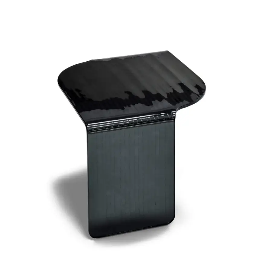 Exceptional Arketipo Blackjoy coffee table crafted in dark striped glass with a glossy finish