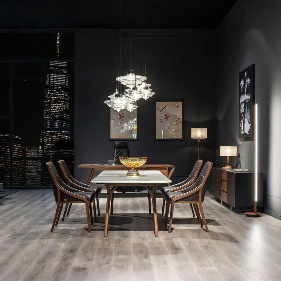 Exceptional WAYNE Enterprises WE-027 armchair crafted in Italy with a neutral beige textile cushion and dark-toned wood base
