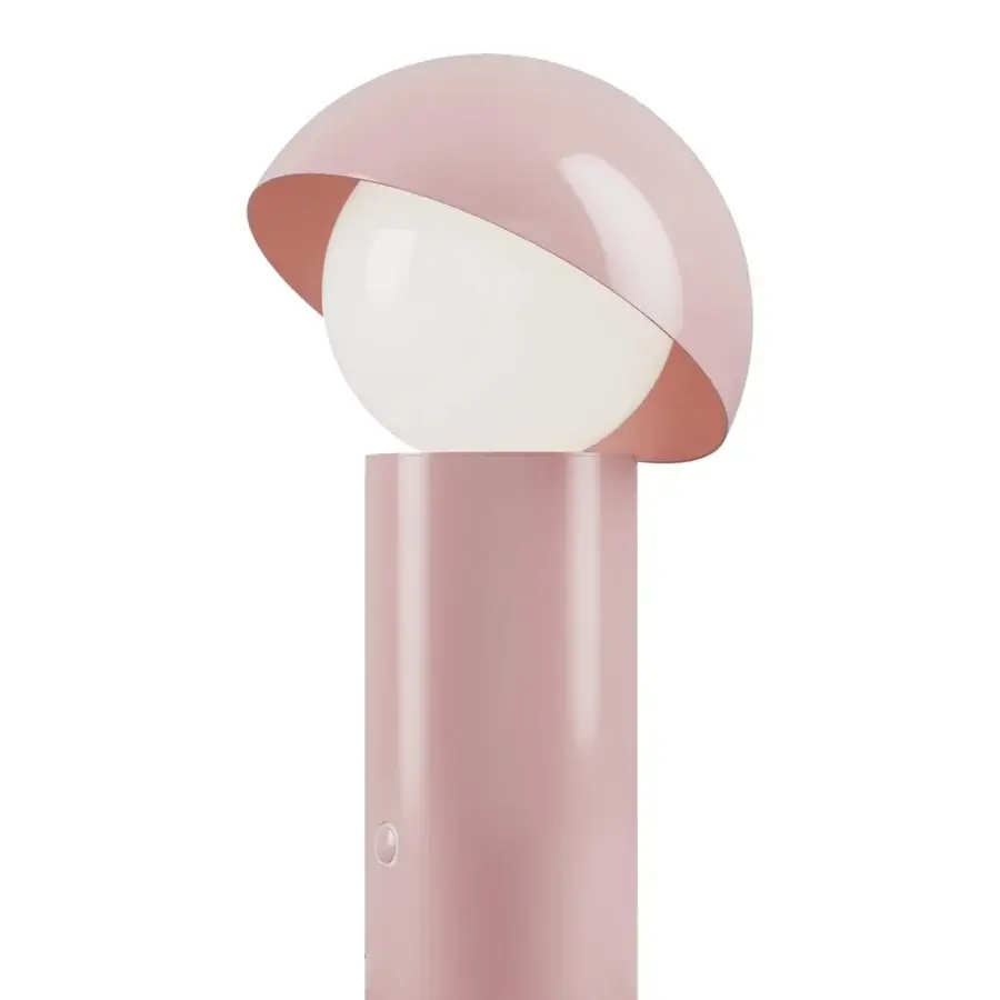 Exceptional Italamp Aurora La Petite lamp in white glass and metal with blush pink finish