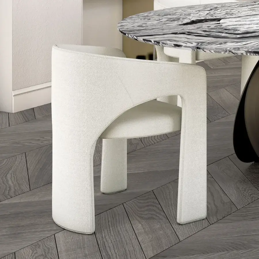 Captivating Arketipo Sienna chair crafted in textured neutral beige leather with a gently curved silhouette