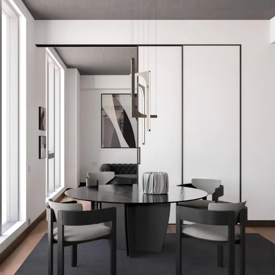 Distinguished Arketipo Gambler table with a bold circular tabletop and dynamic angular supports crafted in Italy with a high-gloss finish