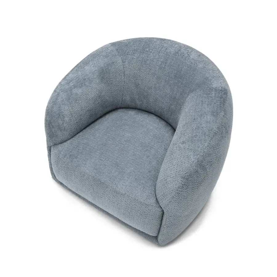 Lavish Arketipo Touch Me lounge chair in muted gray textile with seamless rounded form crafted in Italy