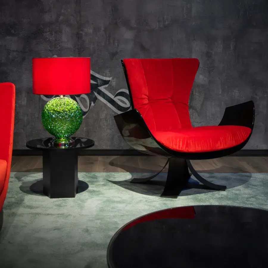 Superior Joker Home Collection FO-2510 coffee and side table crafted in veneer with a mirror tabletop and glossy finish