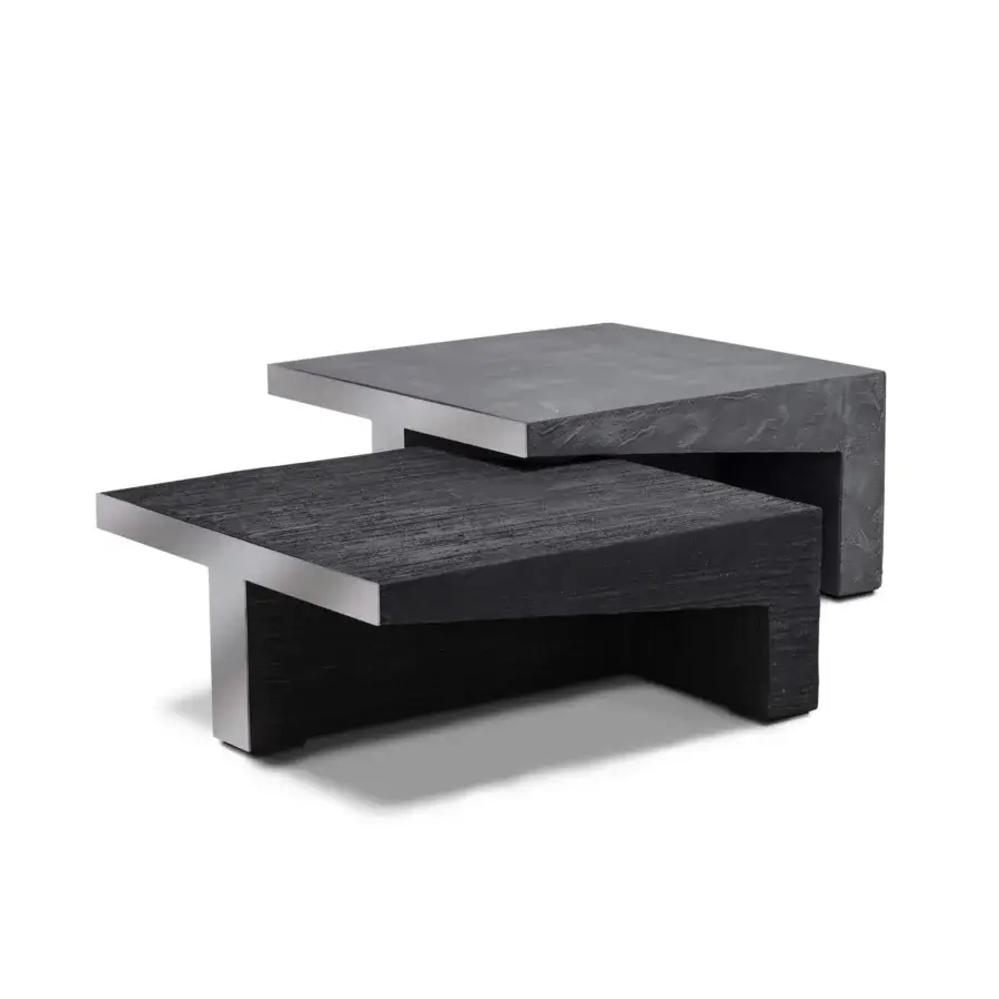 Superior Arketipo Talking Heads coffee table built in durable resin with clay and dark textured finish
