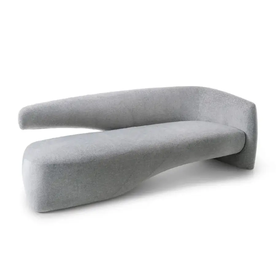 Superior Giorgetti Seidon Sofa Maserati Edition sofa upholstered in light gray textile with smooth matte finish