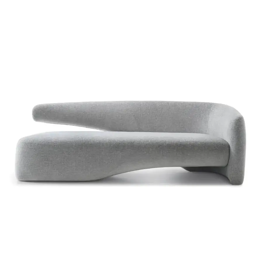 Captivating Giorgetti Seidon Sofa Maserati Edition sofa upholstered in textured light gray with a matte finish