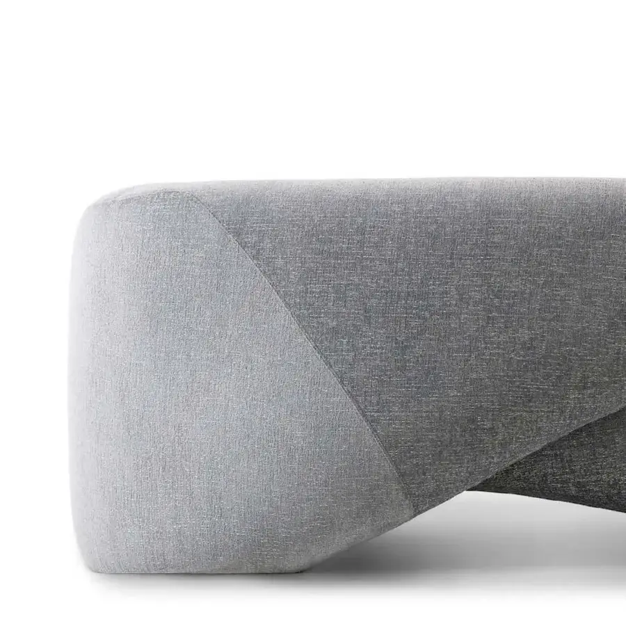 Exceptional Giorgetti Seidon Sofa Maserati Edition sofa upholstered in textured muted gray with sharply defined folded edges