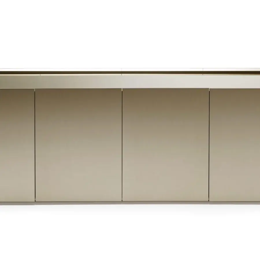 Lavish Cattelan Italia Chelsea sideboard in matt lacquered wood with bronze mirrored glass and a solid metal base