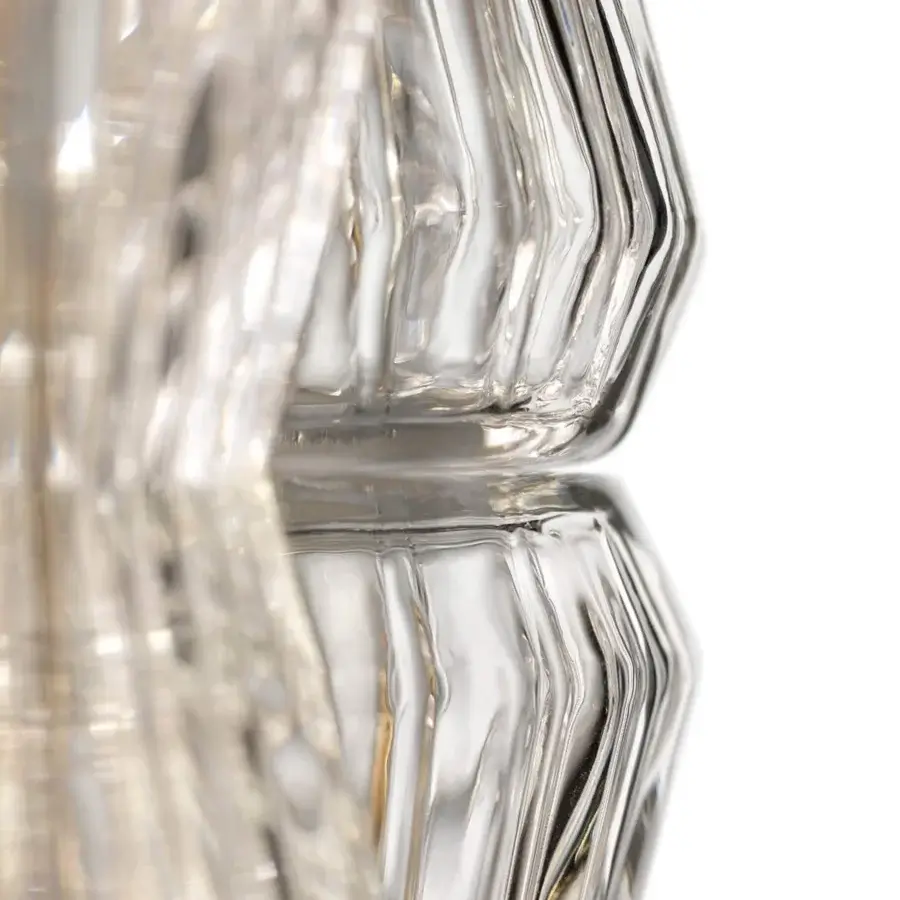 Exceptional Barovier&Toso Clepsydra wall lamp crafted in transparent glass using Rigadin technique with glossy finish