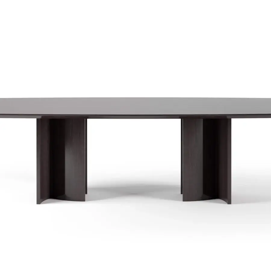 Distinguished Costantini Pietro Loop table crafted in rich wood with a velvety matte finish and a dark muted brown tone