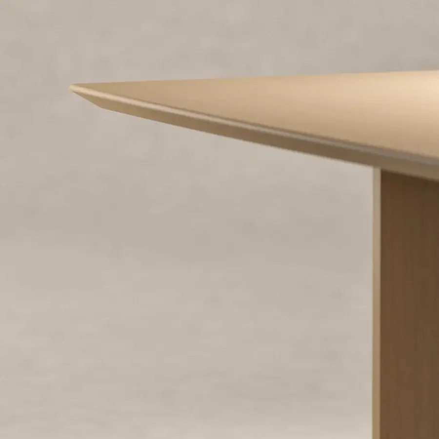 Exceptional Costantini Pietro Loop table crafted in wood with a gently sloping tabletop and velvety matte sheen