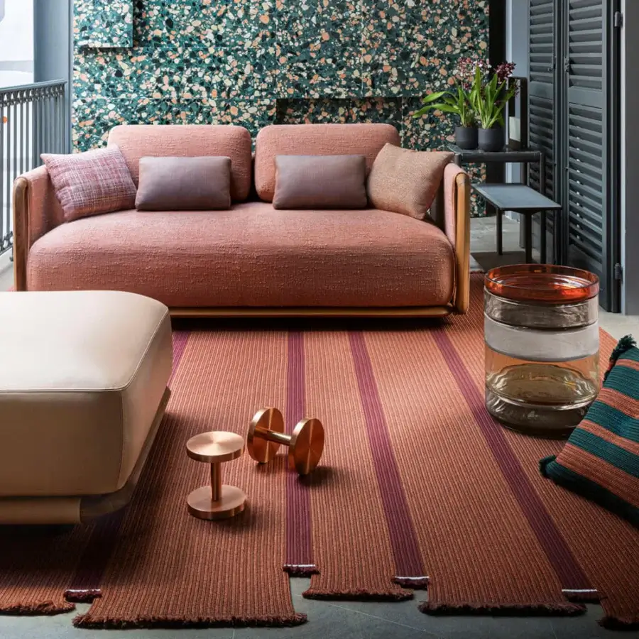 Exceptional Giorgetti Kromis side table/containers in clear glossy cylindrical form with satin copper tone
