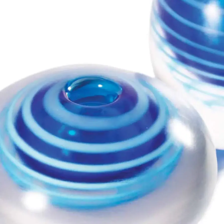 Captivating Wave Murano Glass Mistici Murano vase crafted in vibrant blue and aquamarine glass with elegant sandblasting