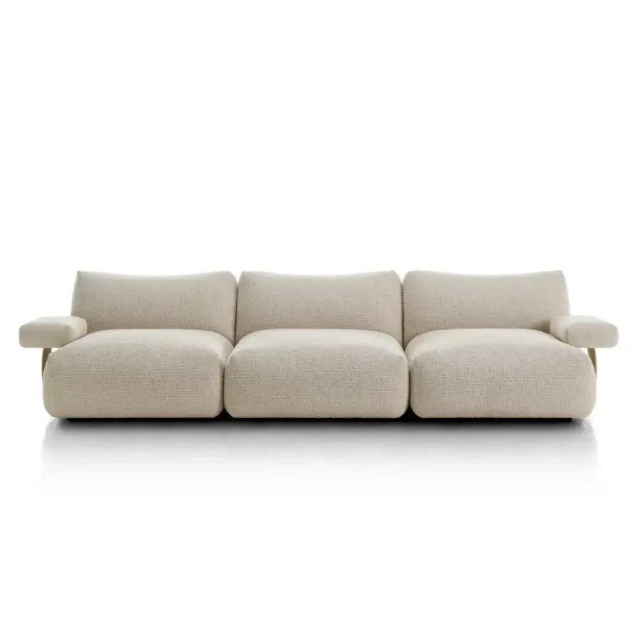 Superior MDF Italia Goom sectional crafted with a wooden structure and upholstered in textured woven fabric with a matte finish