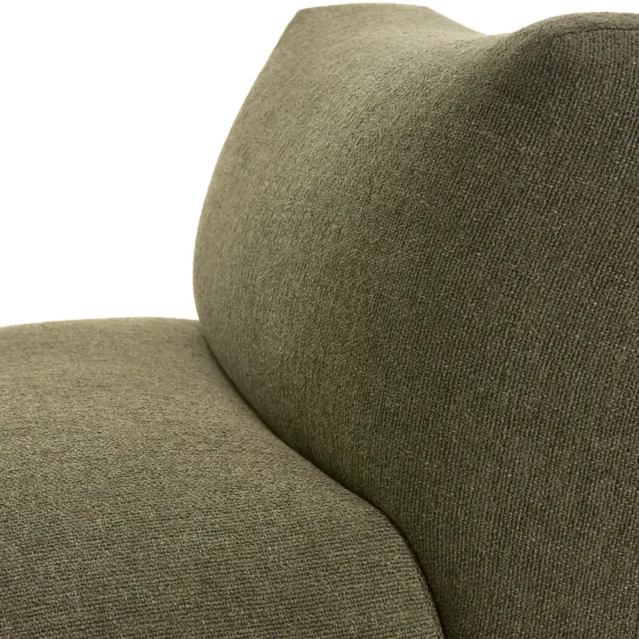 Exceptional MDF Italia Goom sectional upholstered in textured olive green woven fabric with a wooden internal structure