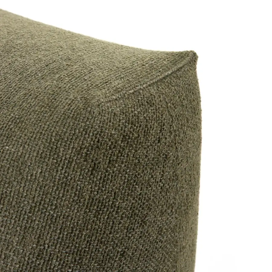 Distinguished MDF Italia Goom sectional upholstered in textured olive green textile with a matte finish, built with a wooden internal structure
