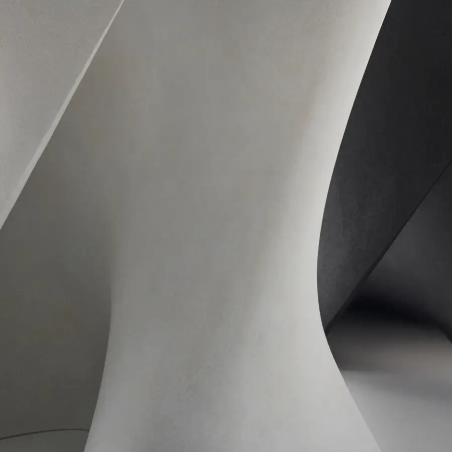 Captivating MDF Italia S table crafted in white concrete with a transparent glass top and matte finish