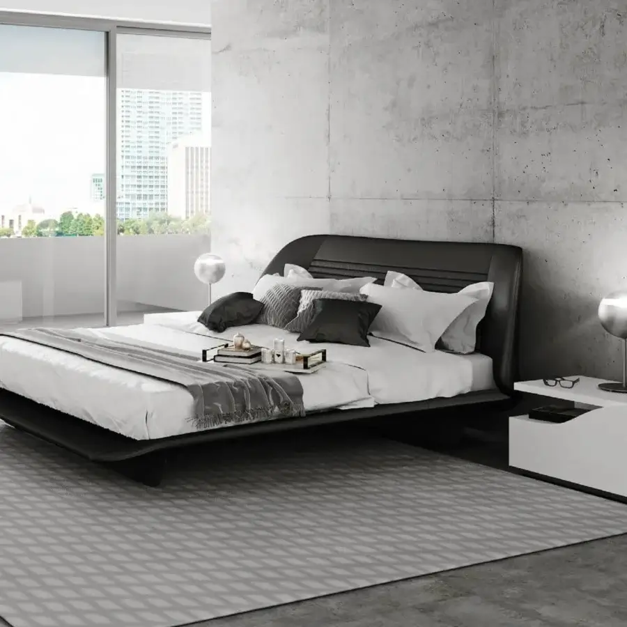 Luxury Reflex Segno nightstand with a sleek white lacquered wooden structure and shaped drawer