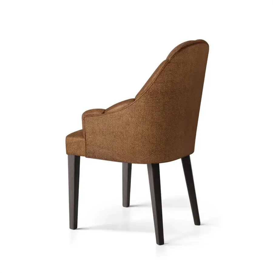 Superior Sicis Diamond Accent armchair with warm brown textured textile upholstery and satin wood legs