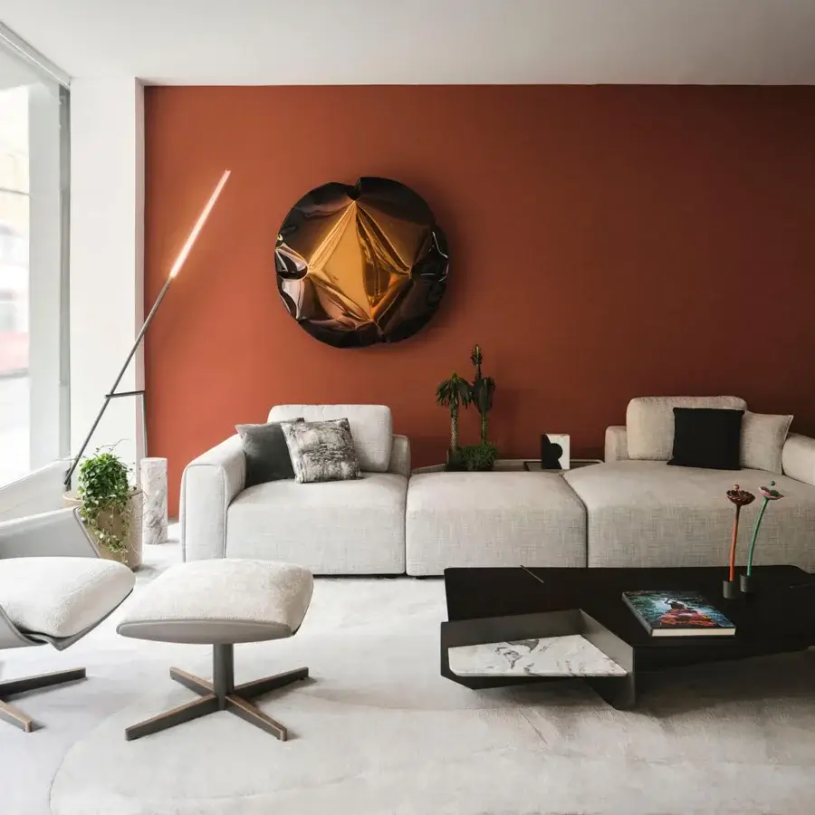 Lavish Giorgetti Ghiblim coffee table built with pewter-painted metal, Canaletto walnut, and marble surfaces