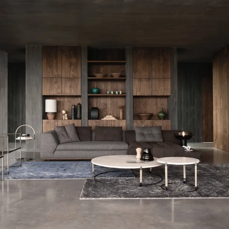 Superior Cierre1972 Montgomery sectional with textured textile upholstery and sleek Italian crafted design
