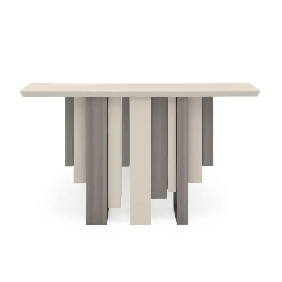 Distinguished Sicis Totem console with gradient columns showcasing beige, gray and brown tones in a matte finish