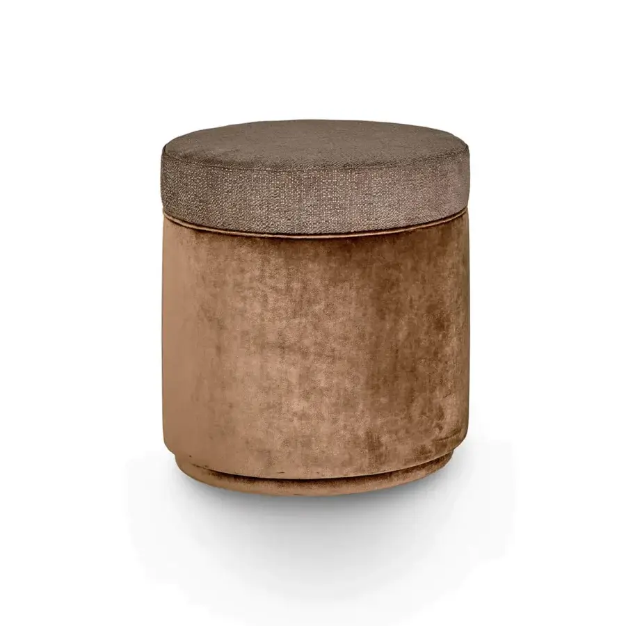 Lavish Sicis Sultan ottoman crafted in warm brown velvet with a subtly textured surface