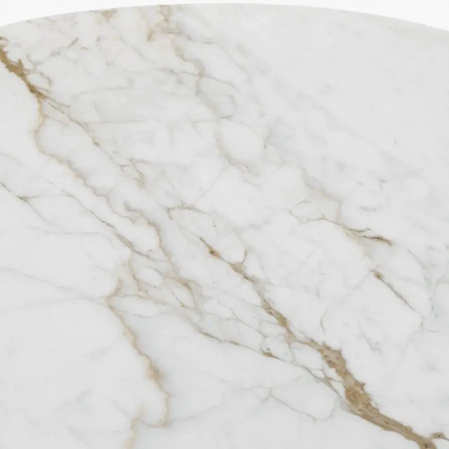 Exceptional Acerbis Le Cupole table crafted in marble with captivating grey and beige veining and polished finish
