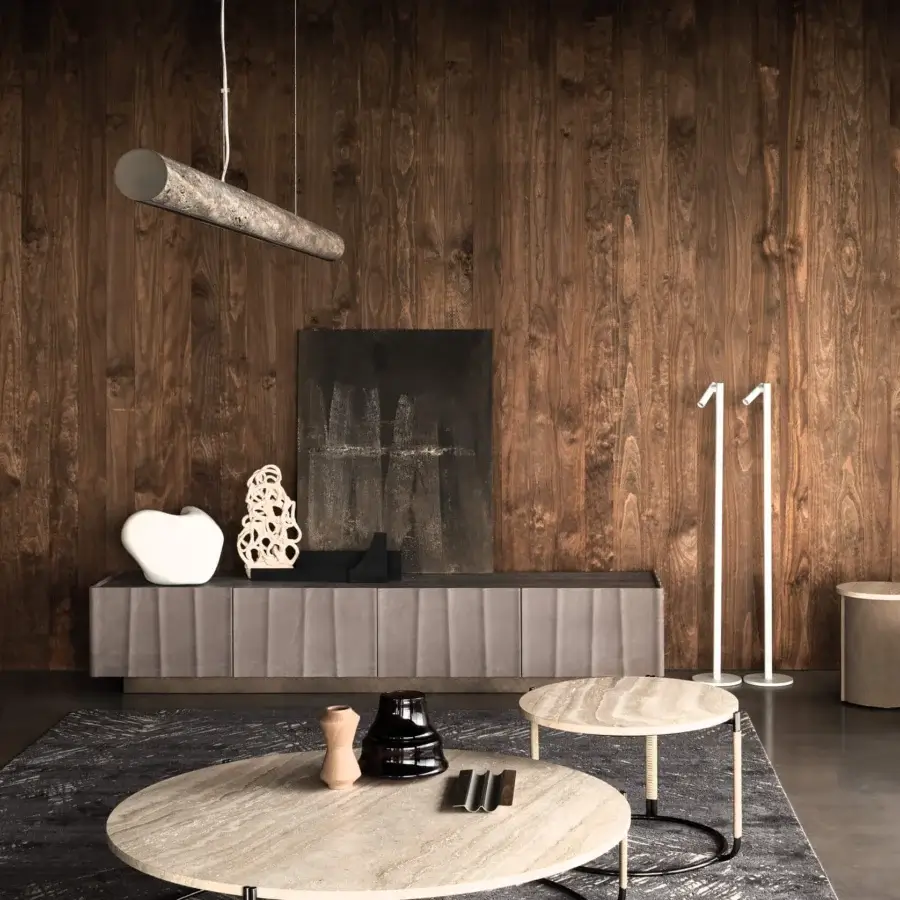 Superior Cierre1972 Dune sideboard with medium-dark wood grain and a matte finish crafted in Italy