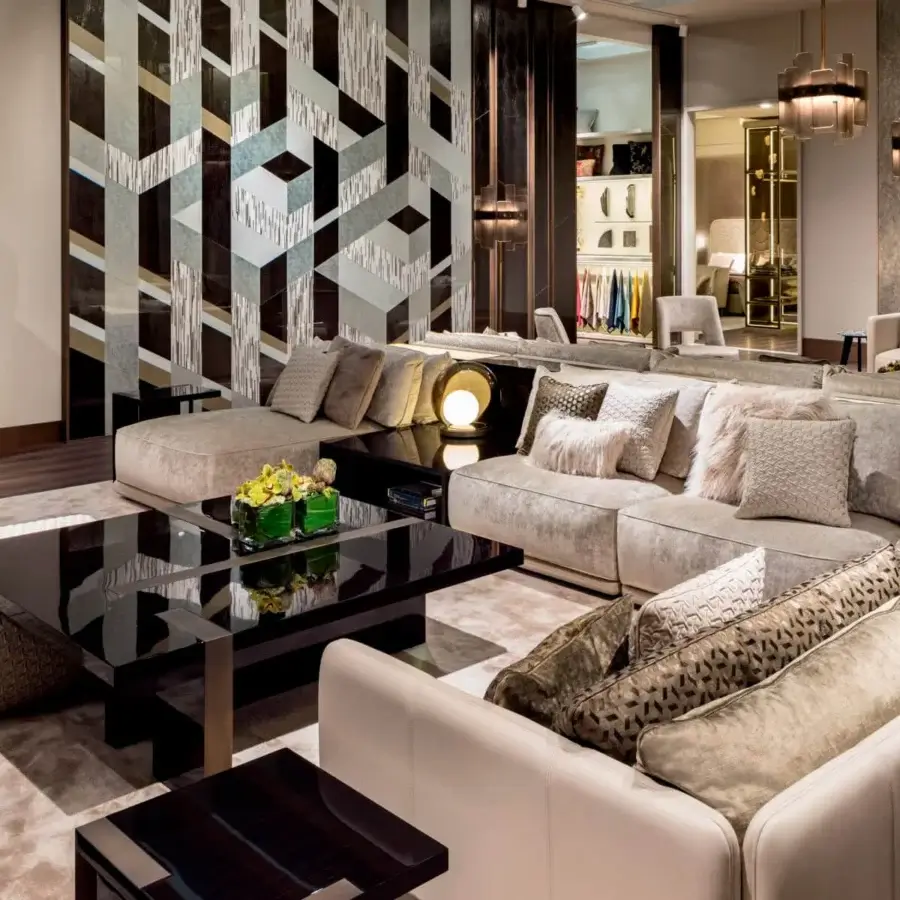 Distinguished Sicis Alec side table crafted in ebony wood with refined liquid metal inserts and a high-gloss finish