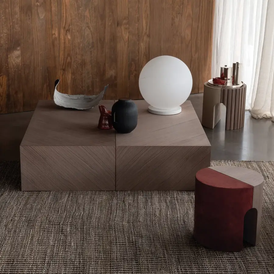 Distinguished Cierre1972 Avalon coffee table crafted in wood with a satin finish and visible grain
