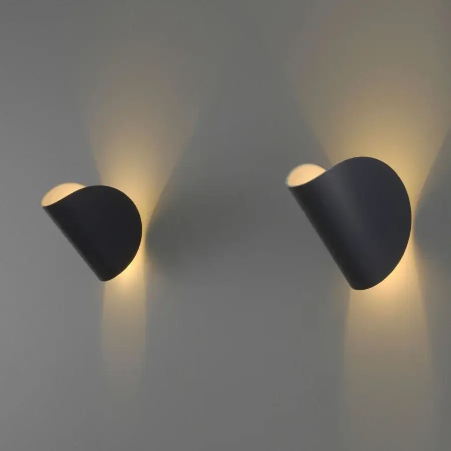 Distinguished FontanaArte IO wall lamp crafted in painted metal with a matte dark gray finish offering direct and diffused illumination