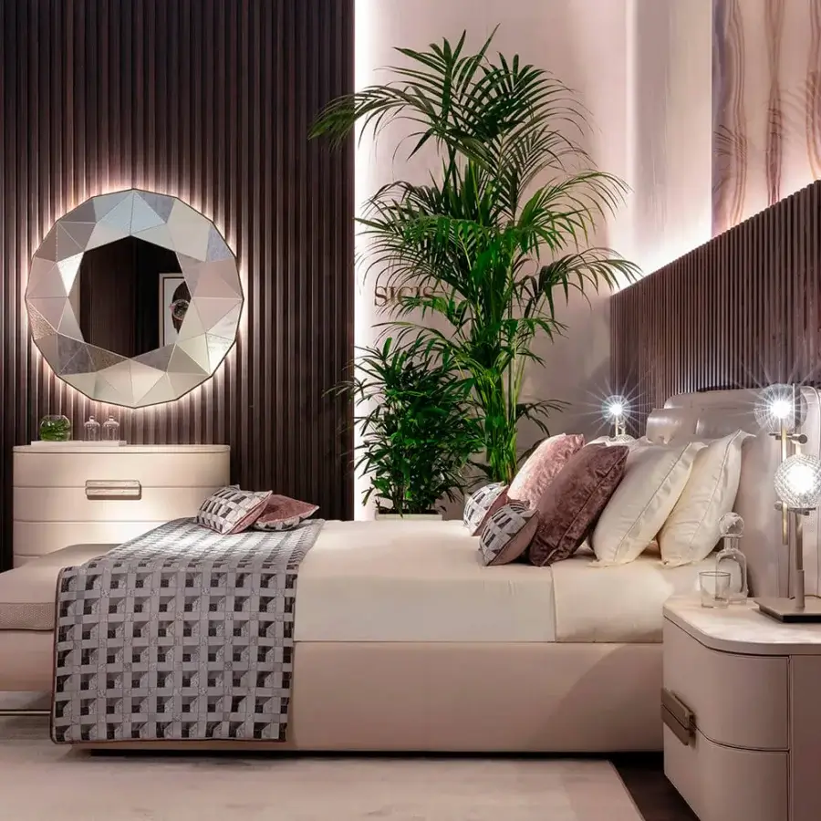 Exclusive Sicis Cushion Mirror, a wall accent crafted with silver-toned metallic frame and shimmering Vetrite glass with LED backlighting