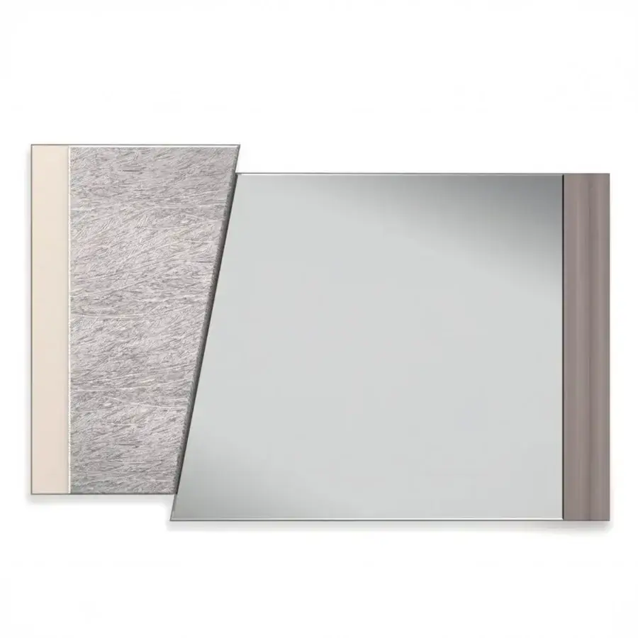 Innovative Sicis Totem Mirror, a contemporary accent crafted with ebony wood and liquid metal with Vetrite glass insert