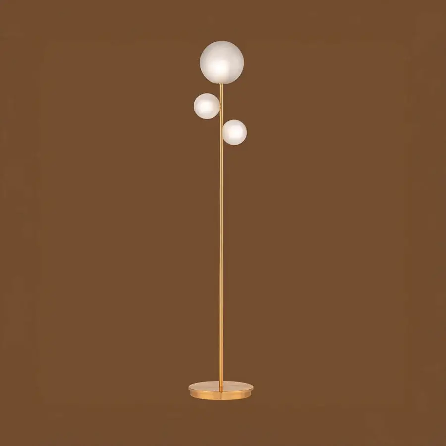 Distinguished Euroluce Bubbles floor lamp with luminous organically shaped design in glossy golden metal