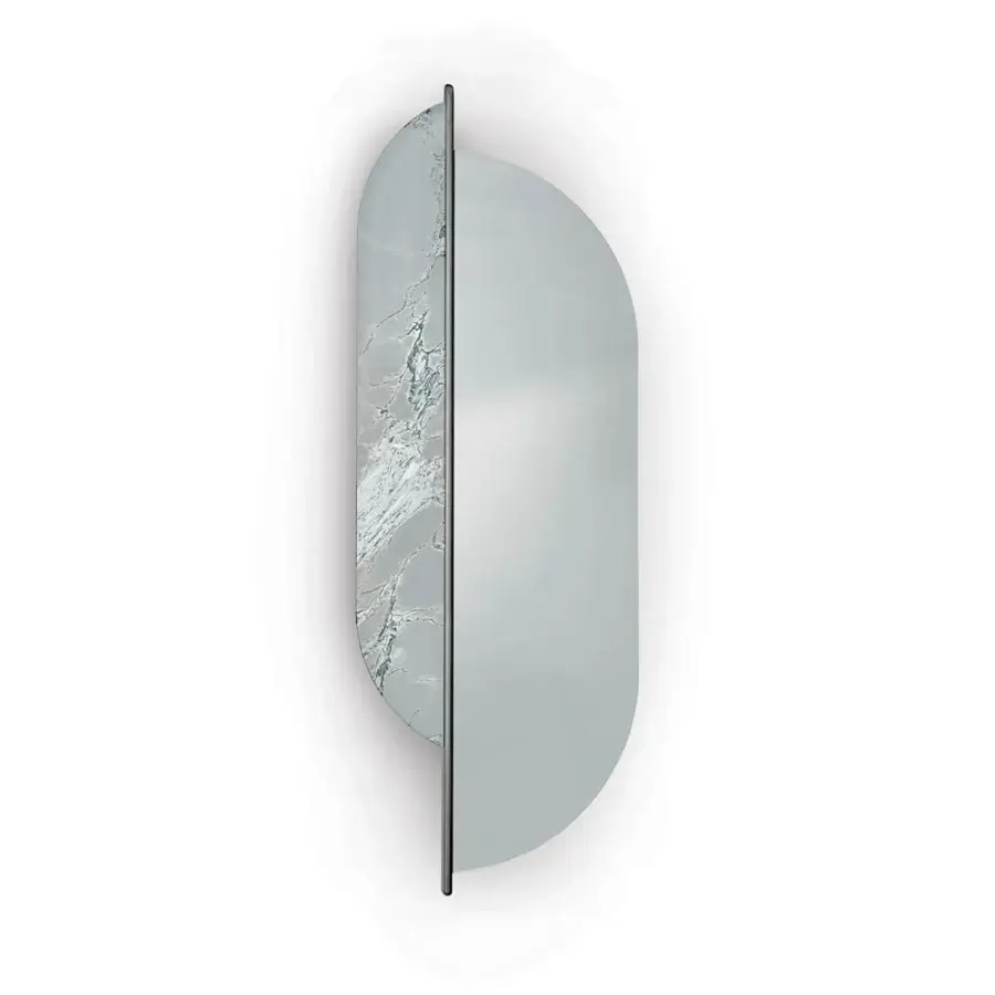 Superior Sicis Shared Mirror with Vetrite glass, extra-clear mirror, and coated solid wood built with integrated LED backlighting