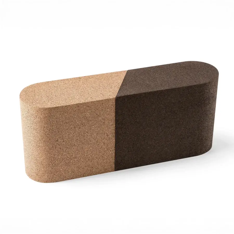 Superior Bross Slice Modular Coffee Table with a two-tone cork form and matte finish