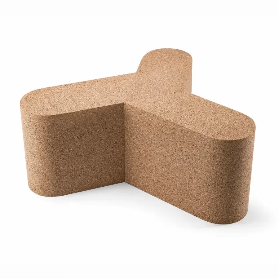 Superior Bross Slice Modular Coffee Table, a contemporary accent built with natural cork and warm medium-brown finish