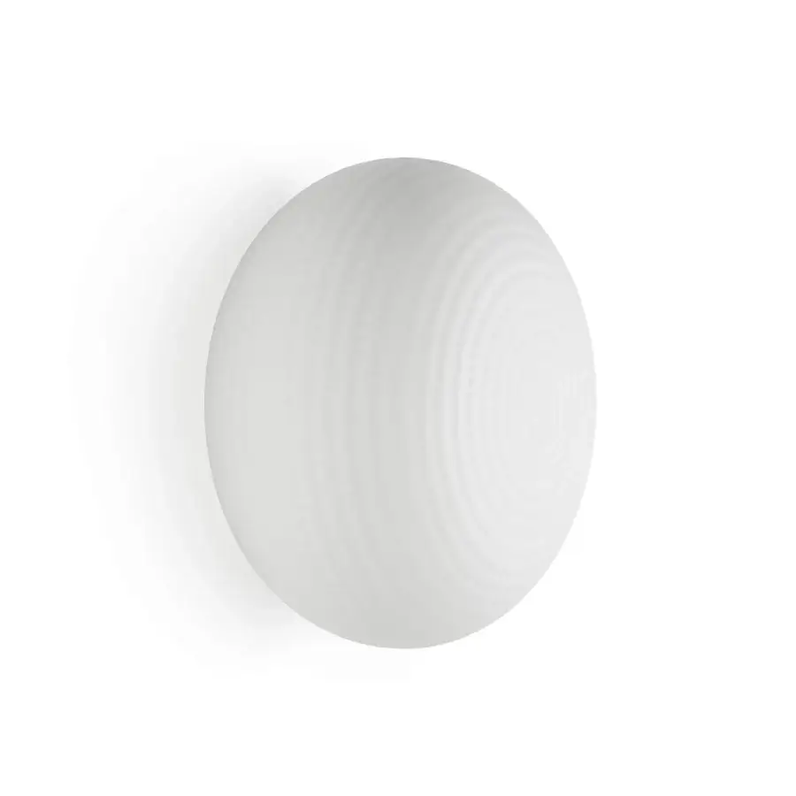 Distinctive FontanaArte Bianca lamp, a wall fixture crafted in mouth-blown white glass with a silk effect and matte finish