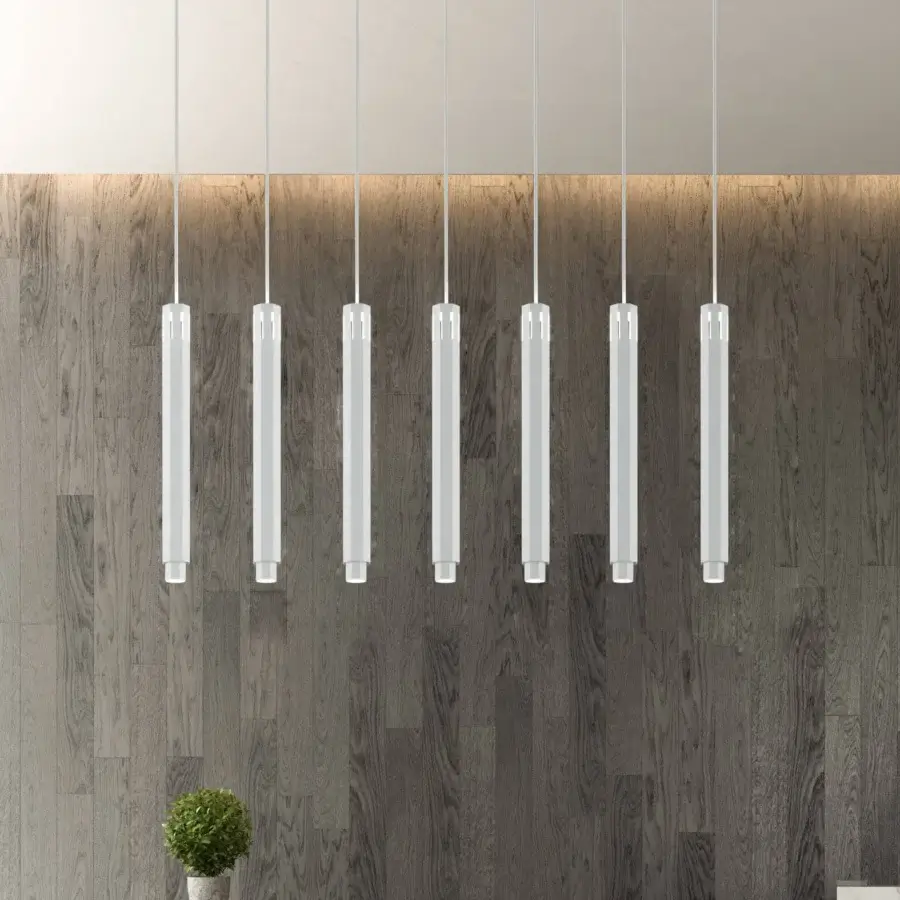 Distinguished Euroluce Castel suspension lamp crafted in metal with matte white finish offering captivating illumination