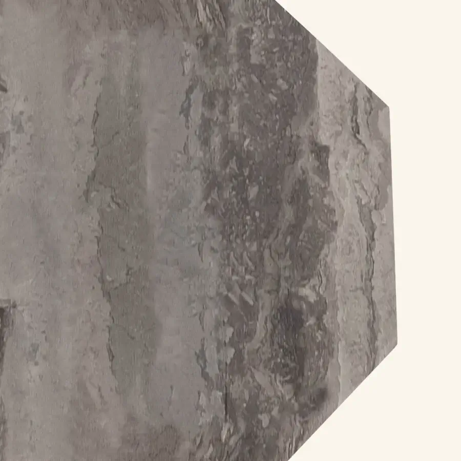 Exceptional Euroluce Castel table lamp with hexagonal base in shades of gray and textured matte finish crafted in Italy