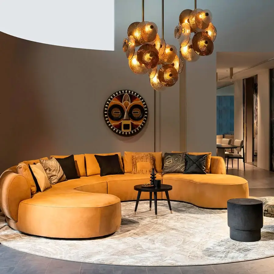 Distinguished Sicis Mask Capsule Collection mask crafted in Italy with natural wood, mosaic tesserae, and Vetrite glass in bronze and brown tones