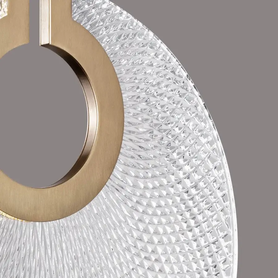 Superior Euroluce Corallo suspension lamp crafted in diamond-faceted glass with a warm golden-bronze metallic frame and satin finish