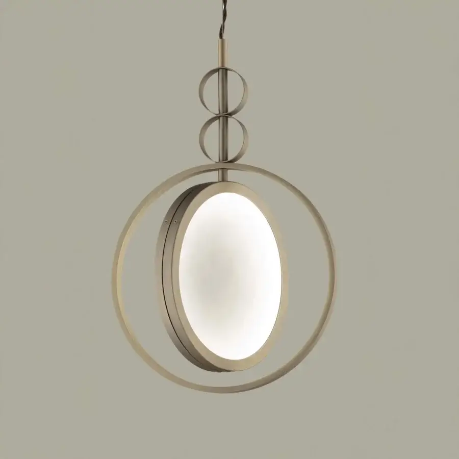 Captivating Euroluce Girasole suspension lamp crafted in warm gray metal with a translucent illuminated panel and matte finish