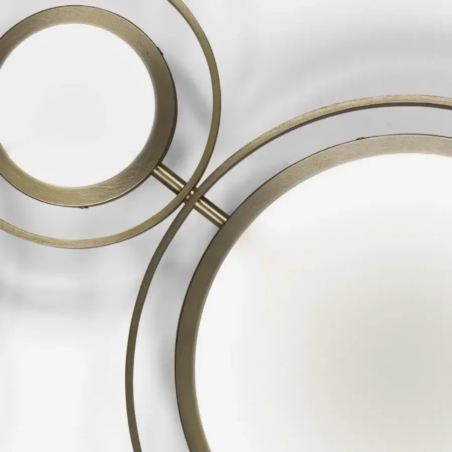 Superior Euroluce Girasole wall lamp crafted in metal with a warm gold satin sheen
