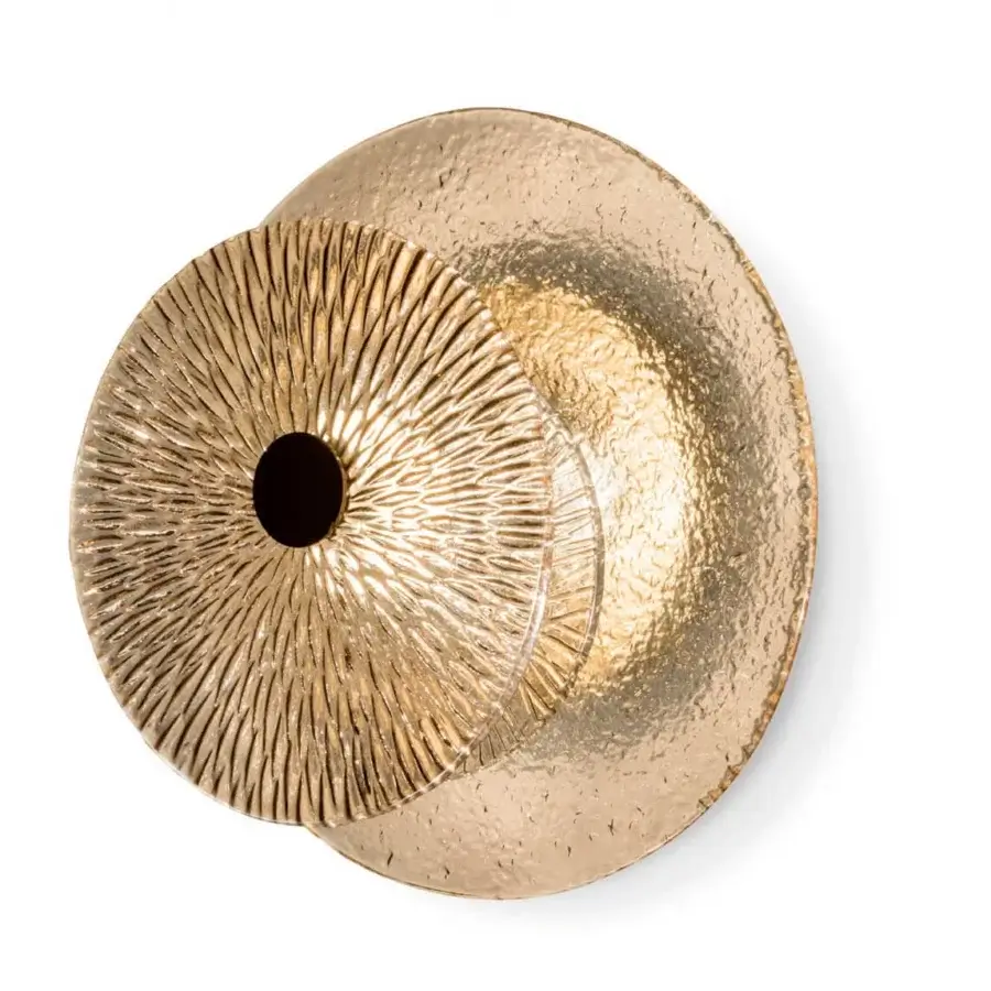 Distinguished Sicis Andromeda wall lamp crafted in brass with bronzed glass discs and champagne finish