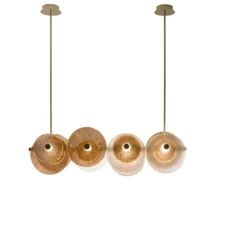 Exceptional Sicis Andromeda chandelier crafted in brass with champagne finish and embellished glass discs