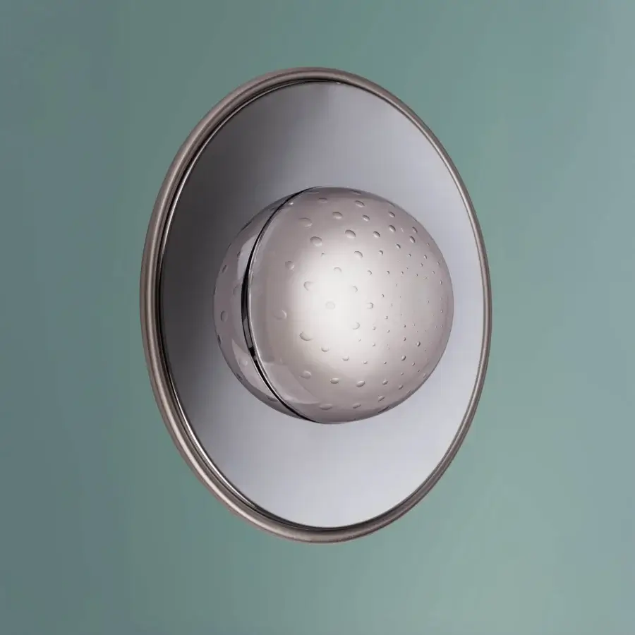 Captivating Euroluce Illusione wall lamp crafted in mirrored chrome and transparent glass with polished surface