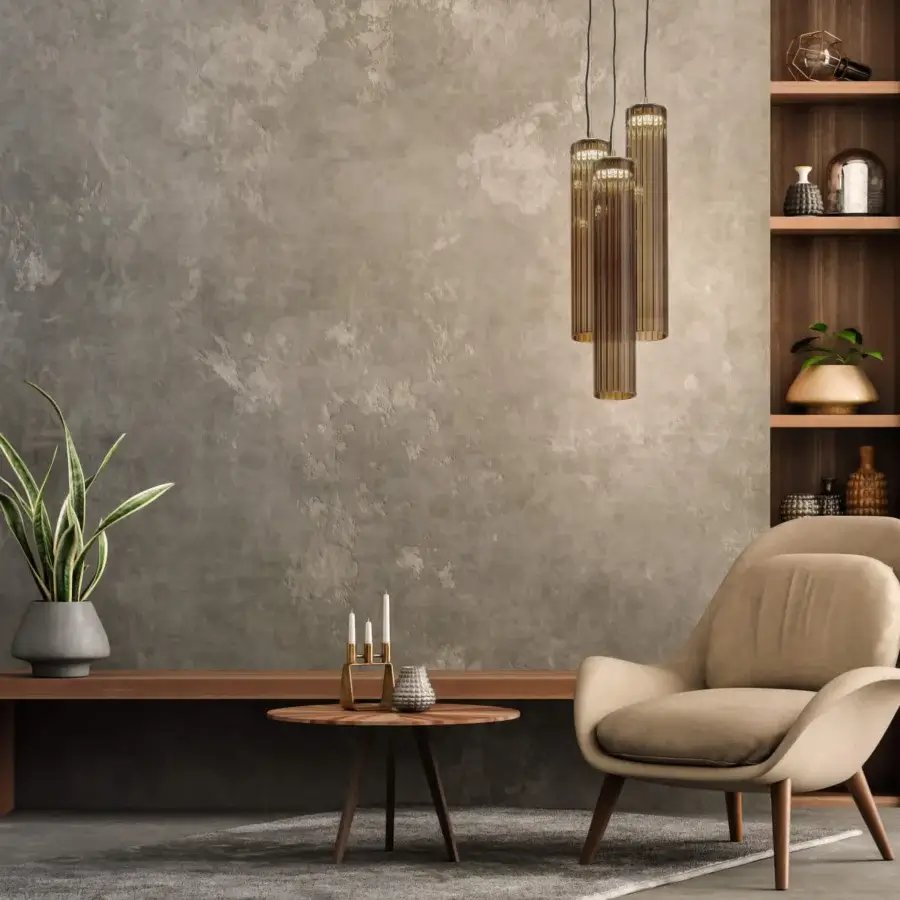 Exceptional Euroluce Itala suspension lamp crafted in warm gold-toned metal with delicate glass cylinders and satin finish
